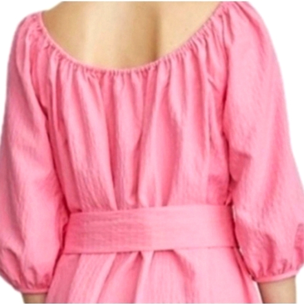 Elizabeth and James Textured Pink Balloon Sleeve Dress Sz Large - Picture 6 of 16